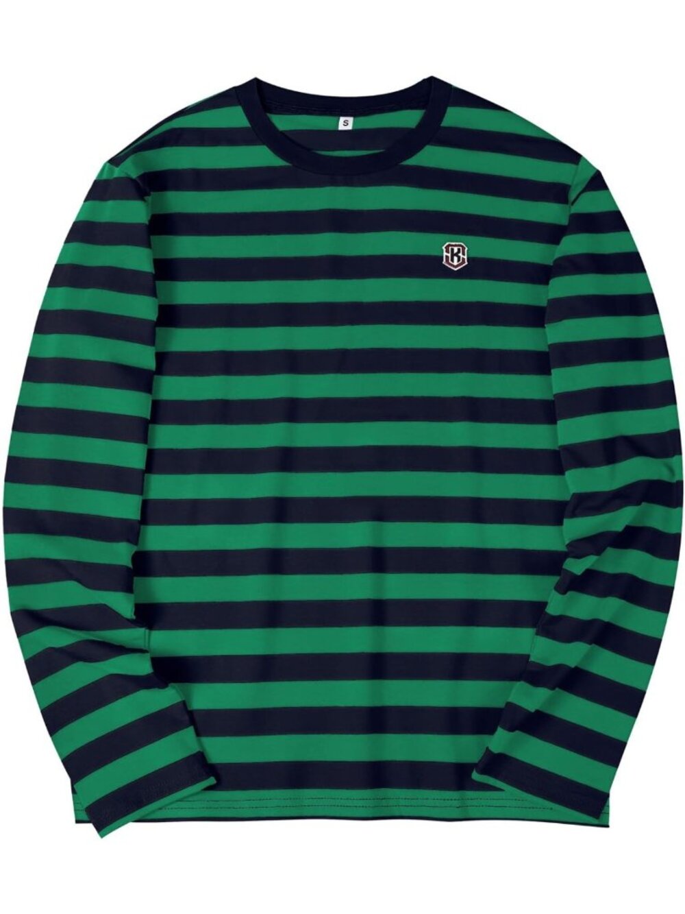 Men's Casual Striped Long Sleeve Crewneck Tee - Basic Daily Work Shirt Top